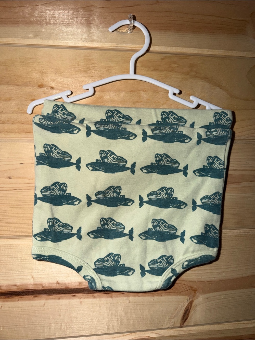 kate quinn Cream Swim Diaper Cover with Teal Fish Print
